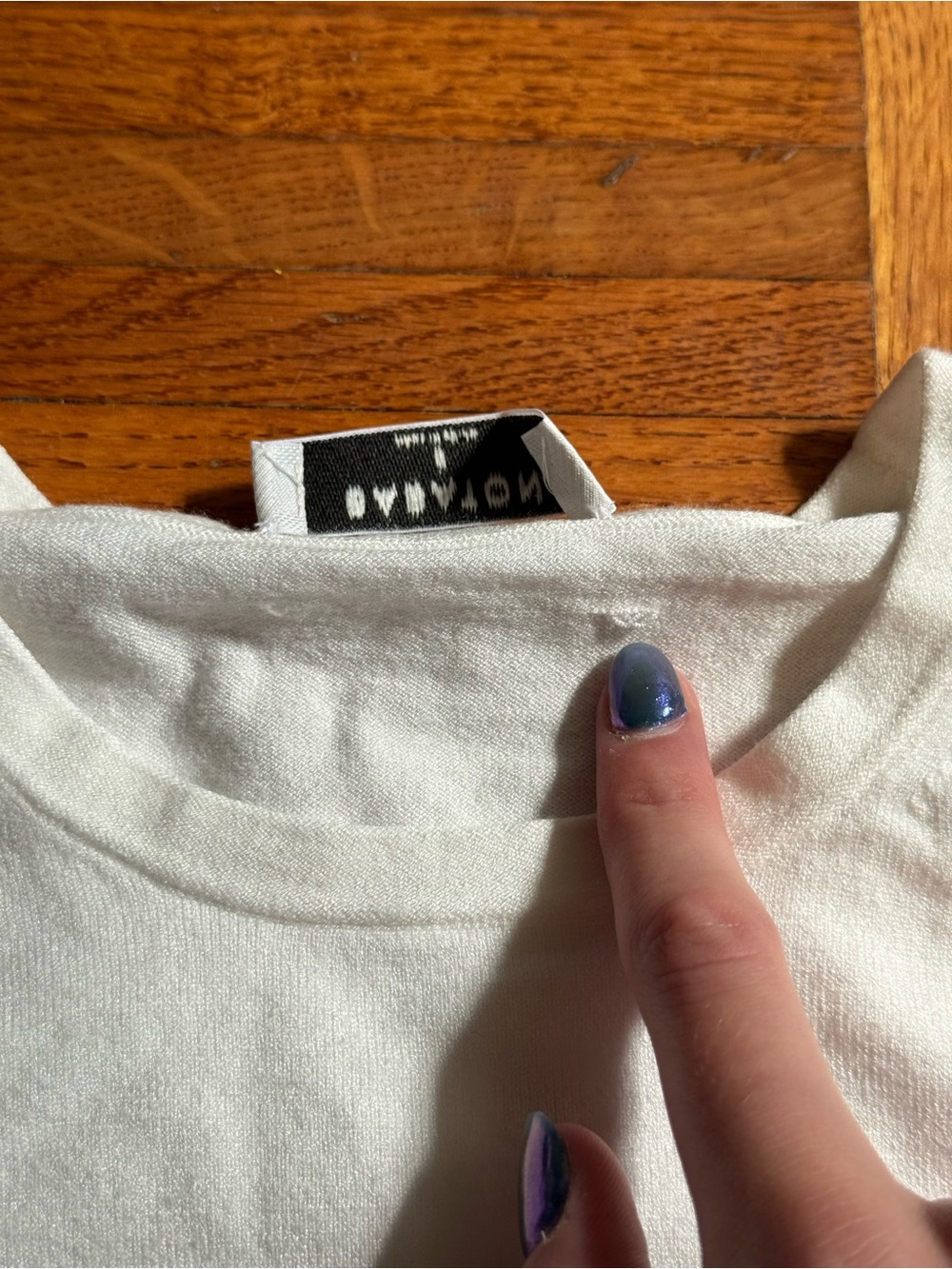 Babaton White Ribbed Crop Tee - Picture 4 of 4